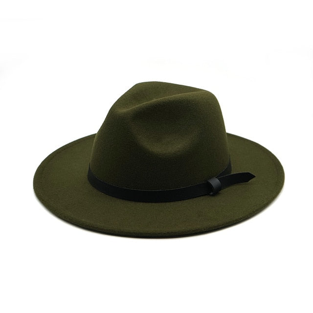 New Fedora Hat  Felt Cap Wide Brim Ladies Trilby Chapeu Feminino Hat Women Men Jazz Church Godfather Sombrero Caps
