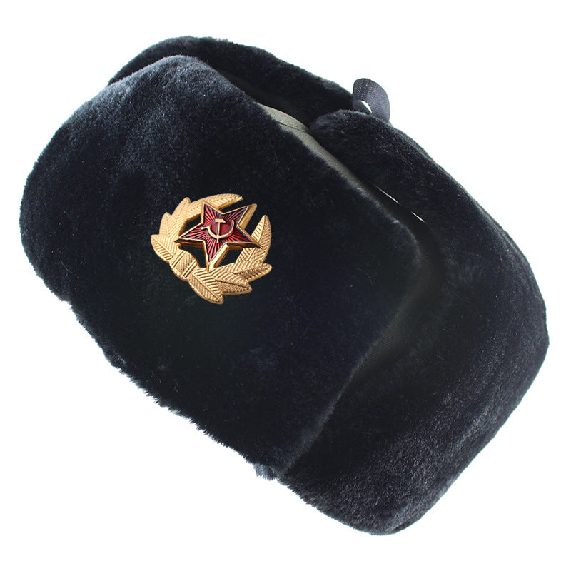 Soviet badge Lei Feng hat outdoor cold thickened plus velvet men and women winter cycling warm ear protection cotton hat ski hat