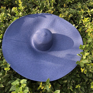 25CM Wide Brim Oversized Beach Hats For Women Large Straw Hat UV Protection Foldable Sun Shade Hat Wholesale Dropshipping
