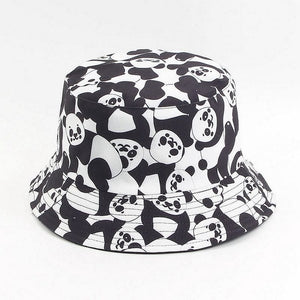 INS Star cute  Reversible Black White Cow Bucket Hats Men Women Bob Summer girl Two Side cow print hat Fishing Hat Travel Panama