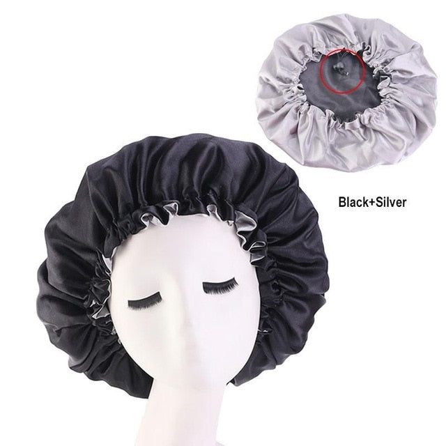 Muslim Women Night Sleep Cap Satin Elastic Bonnet Hat For Hair Care Head Cover Adjust Hair Loss Hat Beanies Skullies Islamic New