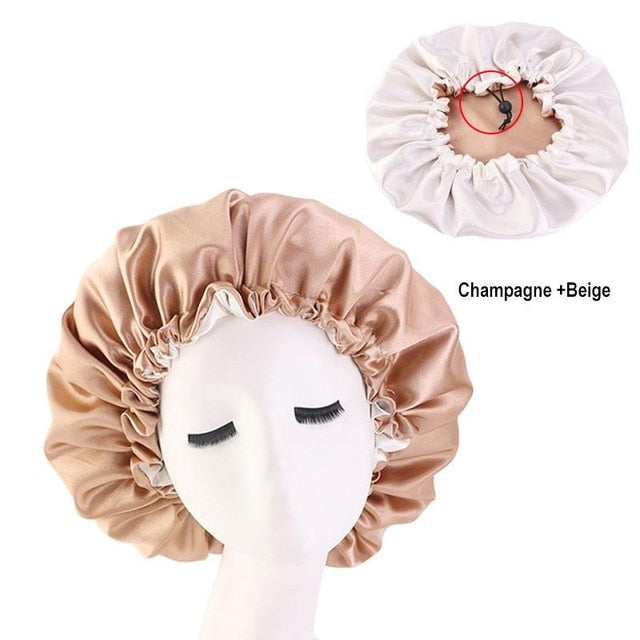 Muslim Women Night Sleep Cap Satin Elastic Bonnet Hat For Hair Care Head Cover Adjust Hair Loss Hat Beanies Skullies Islamic New