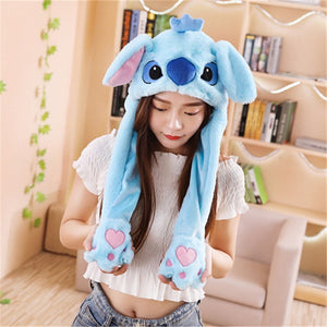 Moving Ears Cartoon Toy Hat Girls 2020 New Airbag Kawaii Cute Animal Hat Funny Toy Cap Kids Plush Birthday Gift Fur Hats Women