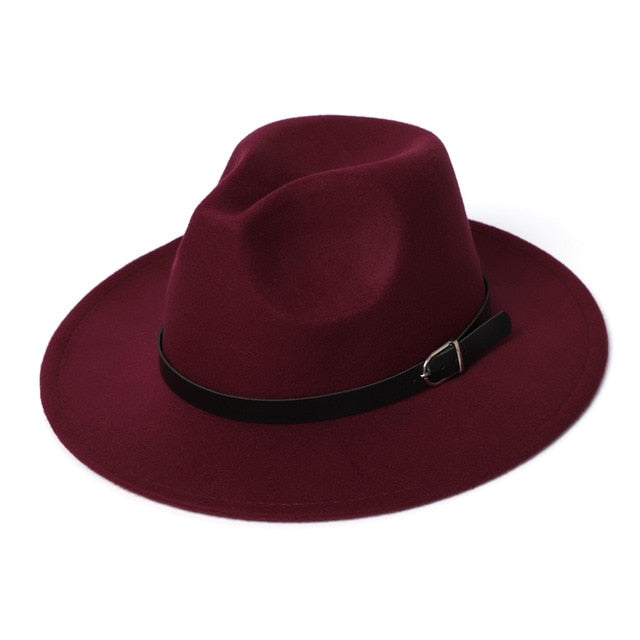 Womens Felt Hat Winter Fedora Hat Women Imitation Woolen Classic British Autumn Laday Jazz Streetwear Felt Hats for Men