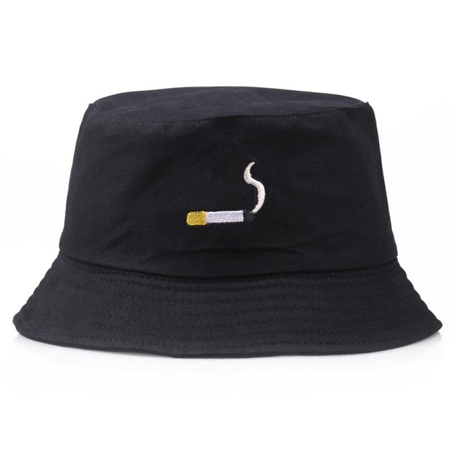 Embroidery Aliens Foldable Bucket Hat Women Men Soild Cotton Fishing Beach Sun Hats Bob Summer Outdoor Fisherman Hip Hop Caps